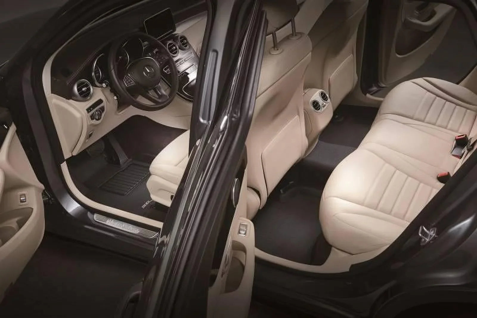 Kagu Black L1JP02201509 MAXpider 3D Jeep 2nd Gladiator Pattern Embossed 1st Fiber Mats Row JT Carbon 2020-2024 Fits Floor