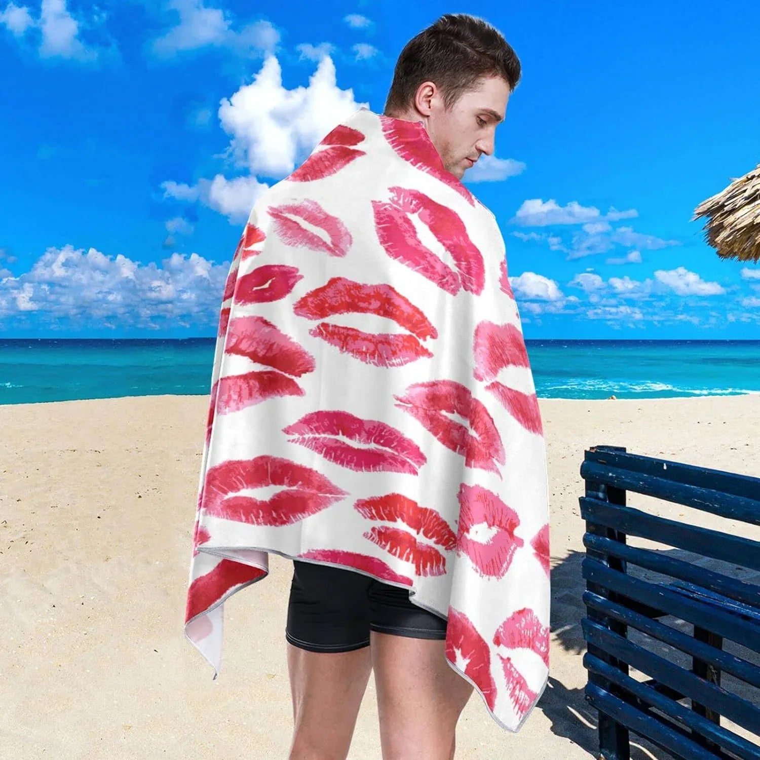 （159） Beach for - Oversized Holiday Towel Lightweight Swimming Lips Red Absorbent Towels Super Travel Compact Bestwell Quick Dry - Camping Towel