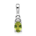 14K W-4mm) Diamond Auriga Pendant for Gold Women White Peridot (L-16mm,