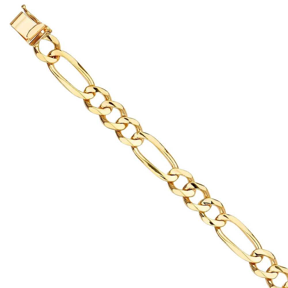 Figaro Jewelry Chain Bracelets 14KY | Yellow for Gold | Link 14k and | Men’s 17.3 Women Men 8" for Bracelet Weight Gift Gold Elegant -