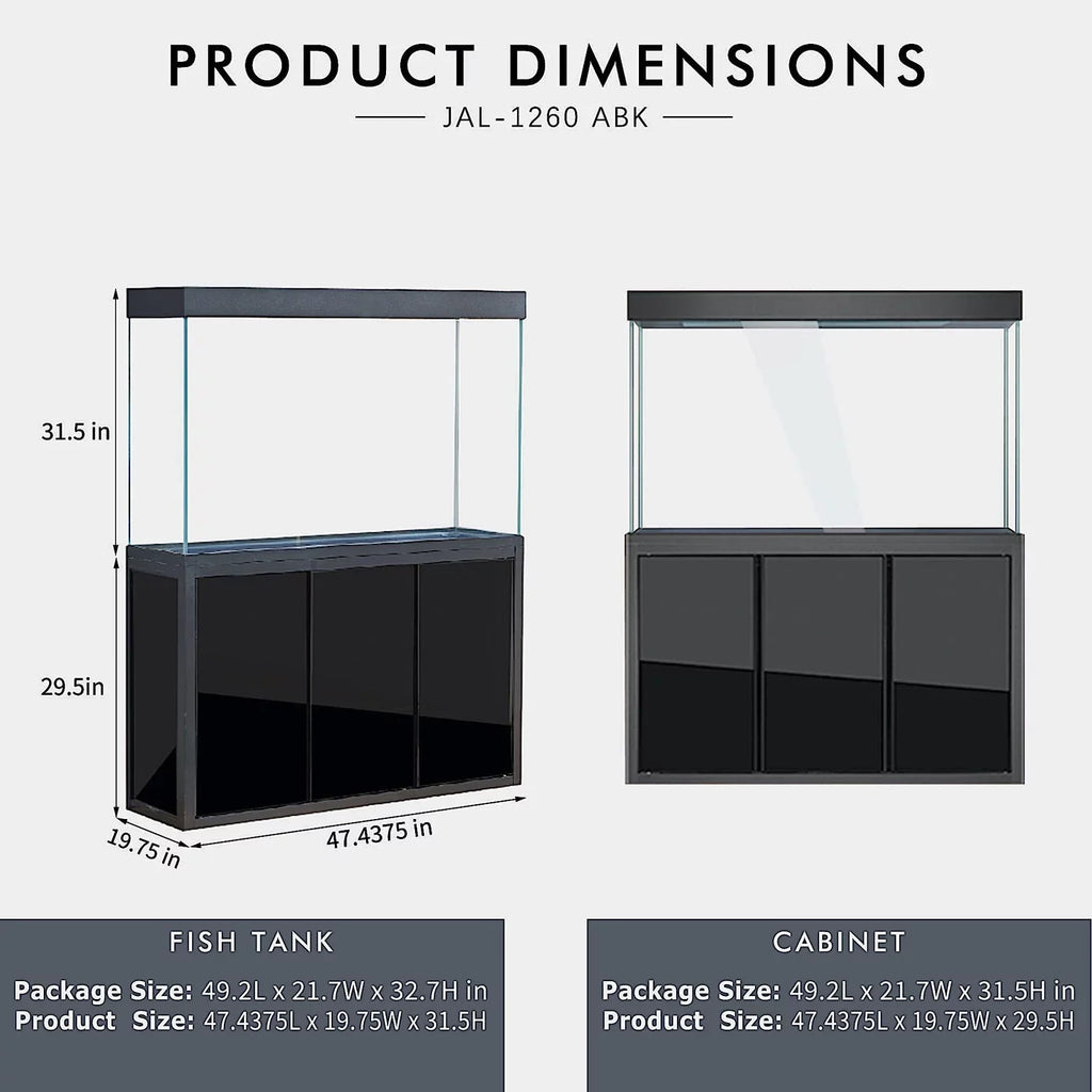Tempered Aqua All-in-one Aquarium Black Gallon Dream 135 Glass