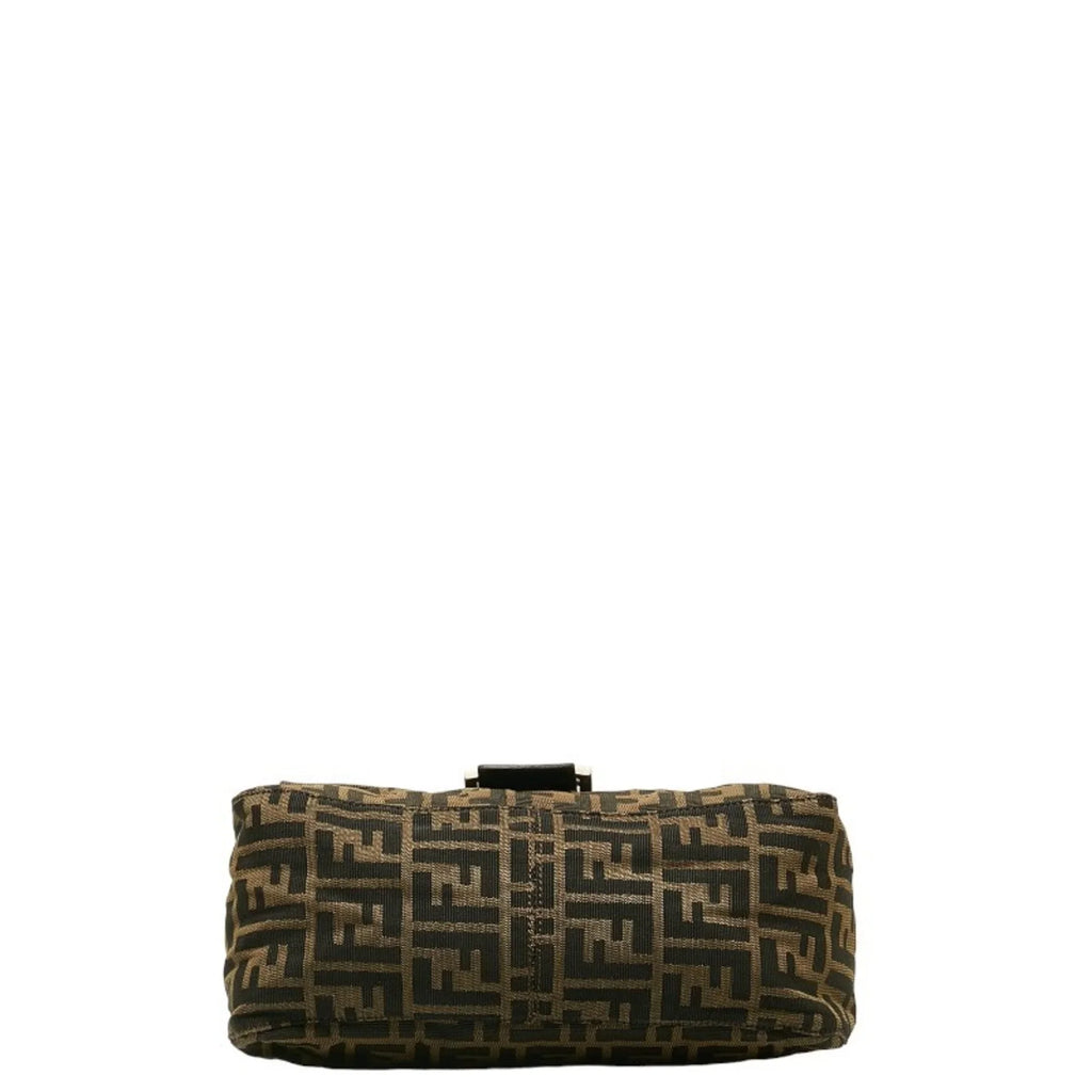 Canvas Leather Pre-Owned Brown ZUCCA Bag Bucket FENDI Women's Mamma (Good)