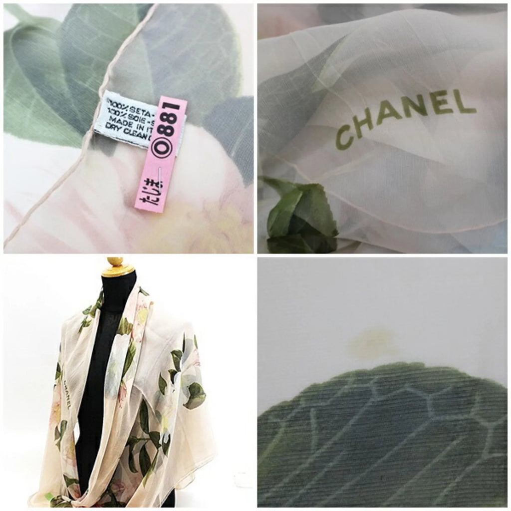 Chanel Silk Pre-Owned Muffler | Stole Large Chiffon Scarf Ladies Size Pink (Good) CHANEL