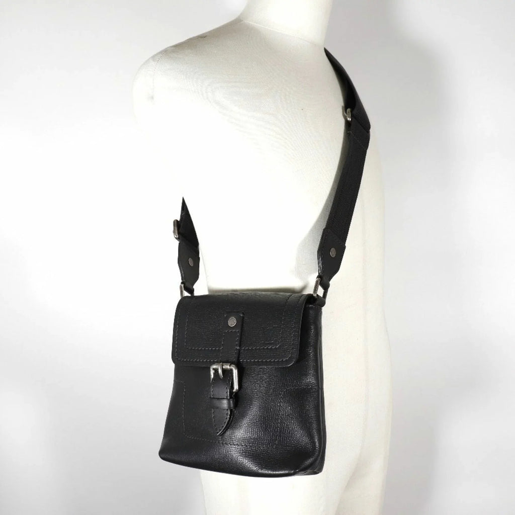 Men's Louis Pre-Owned Bag Yuma Leather VUITTON Vuitton Basalt Shoulder RI3059 Black Utah (Good) M97024 LOUIS