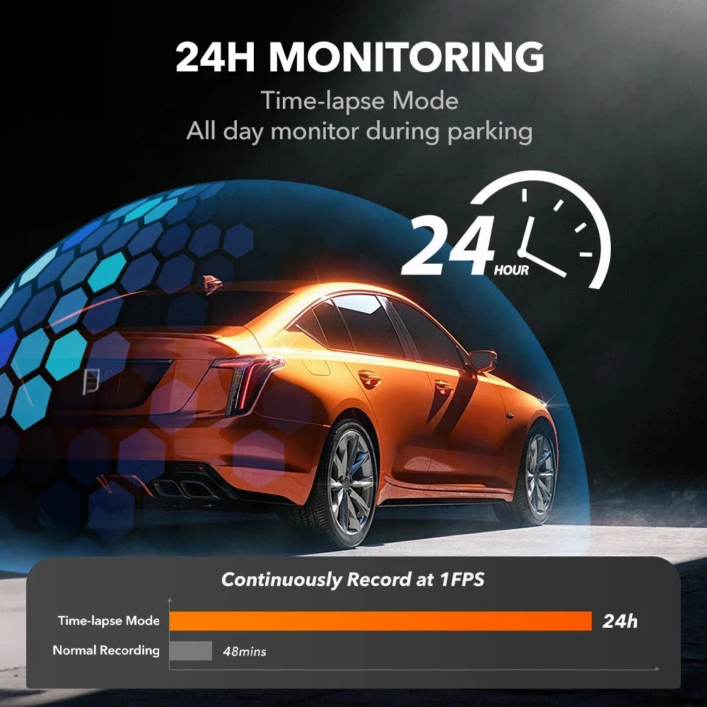 Rear Card Parking View 32GB 4K Monitor, & Touch GPS Screen, Mirror with Free Mirror Backup Camera, Full 12" Camera Dash Dash Cam, WOLFBOX