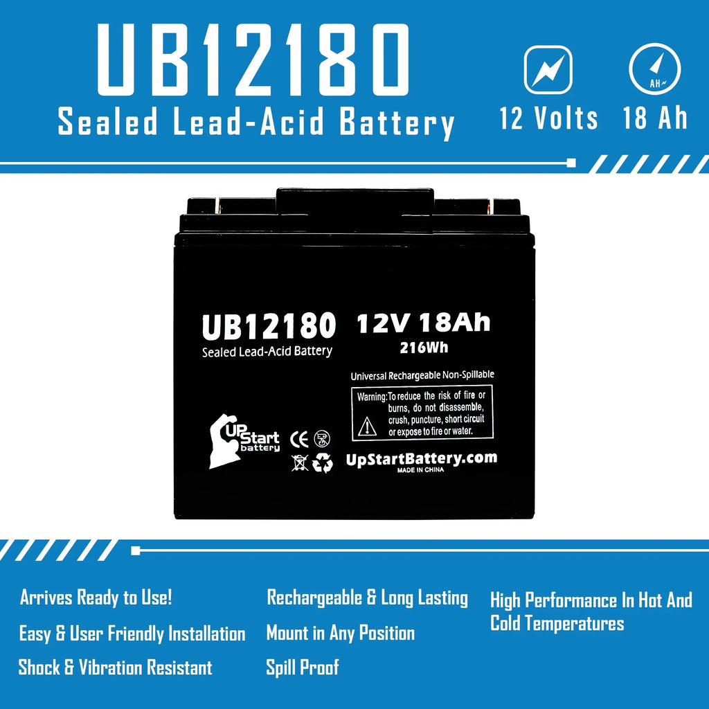 '- Battery T4 SLA) 18000mAh, Lead PICHER (12V, CFM12V18 - 18Ah, Sealed Compatible Universal Battery Pack 2x Replacement Acid AGM, UB12180 EAGLE BATTERIES Terminal,