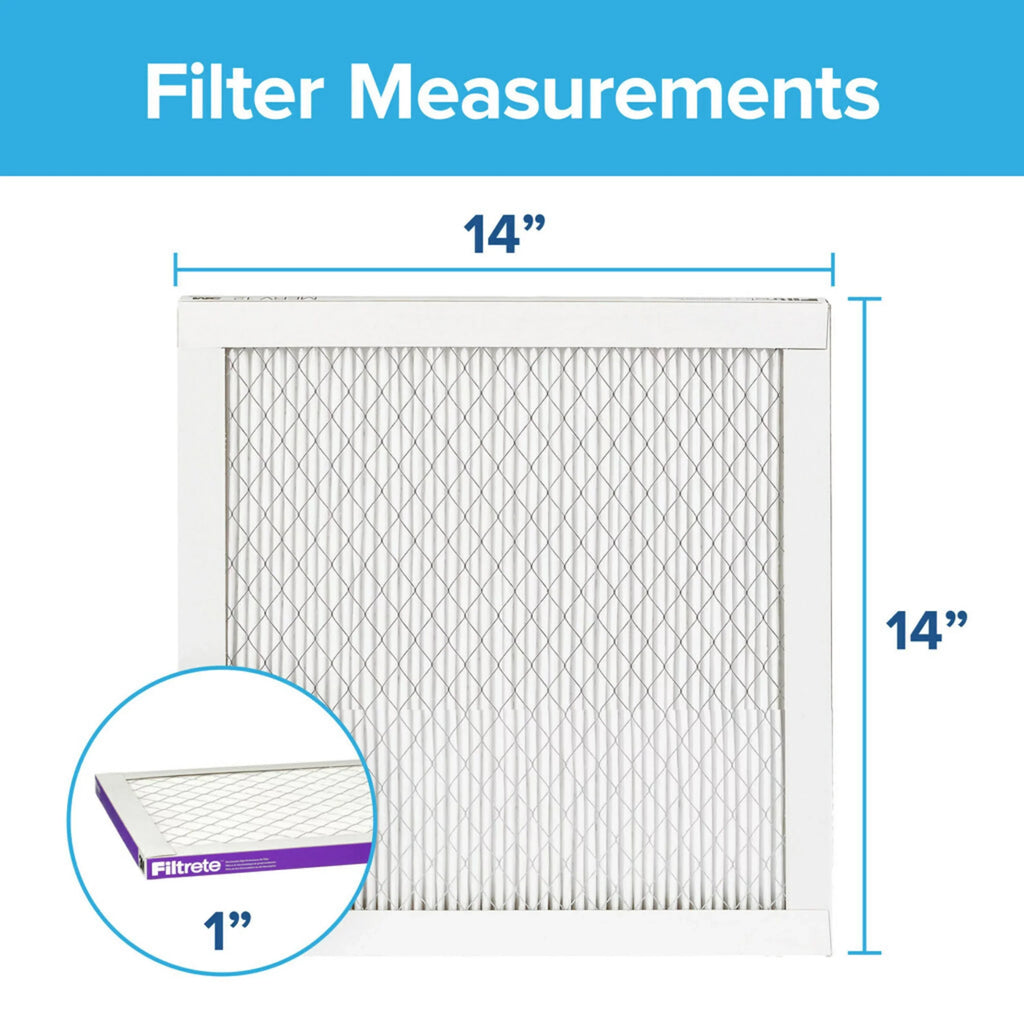 Advanced Air Filter, Filters Reduction, 14x14x1 Allergen 1500 MERV 12, Filtrete MPR 4