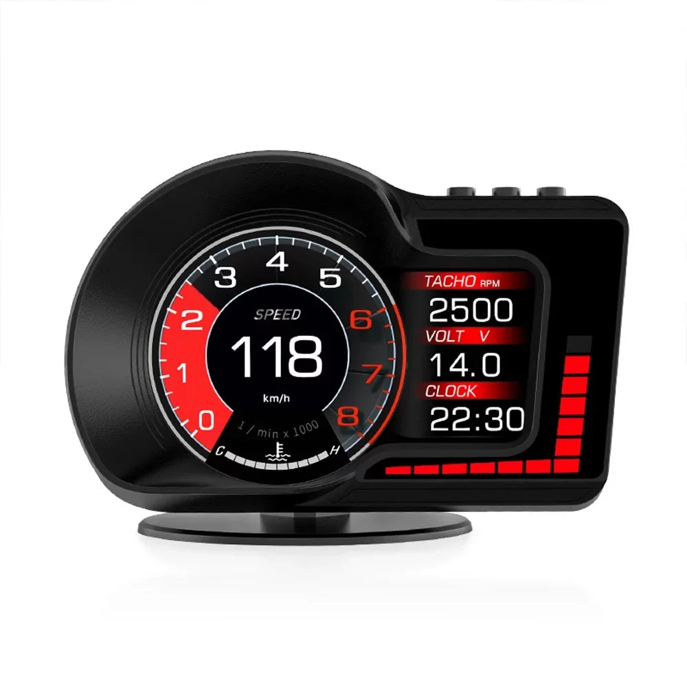 System Up Navigation, Head Display Andoer Dual Alarm, Test, Speed/Clock/RPM, GPS with Car Overspeed Brake