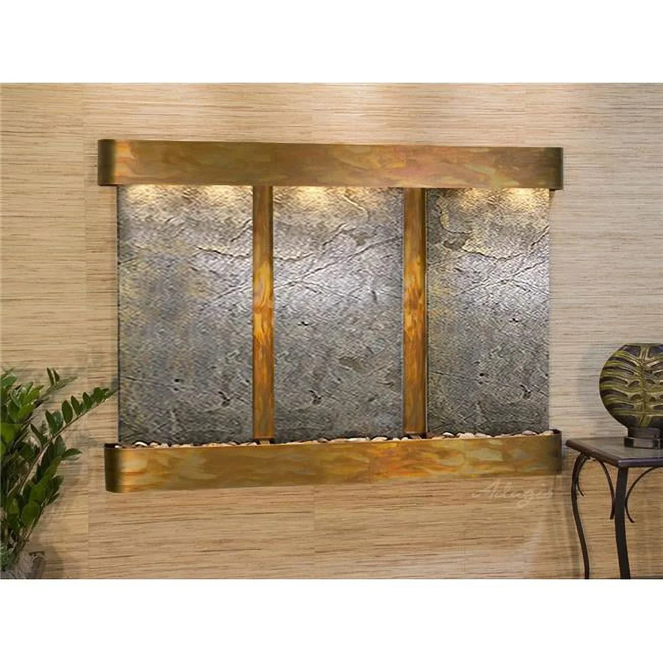 OFR1012 Round Falls Rustic Copper-Green Olympus Wall Adagio Fountain Featherstone -