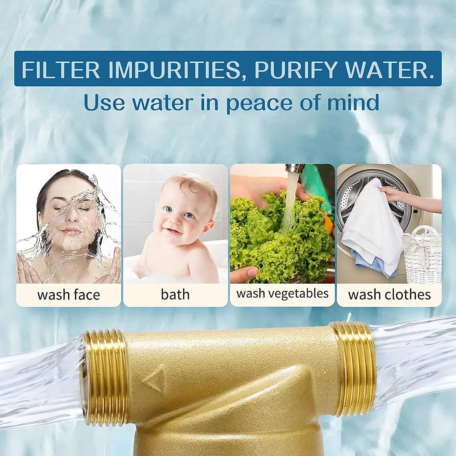 Filter, Roastove Contains Spin for Two Sediment Push-to-Connect Fittings, House, Rated Pre-Filter Down at 50 3/4" Water Micron Whole