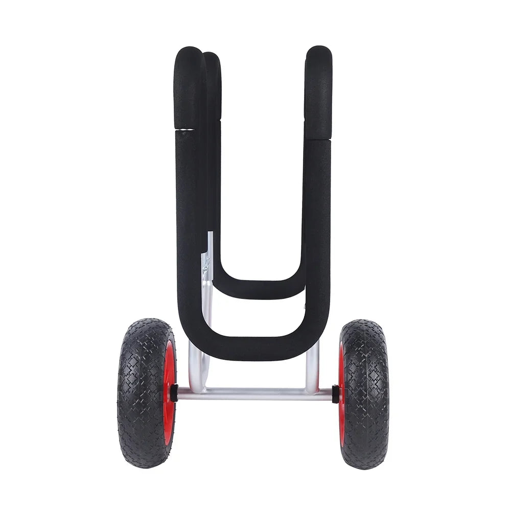 Veneer Trailer, Carrier Solid Board Aviation PU Paddle SUP Cart Double Beach Surfboard Beach Cart, Portable Airless Cart Aluminum Stand-Up Wheel