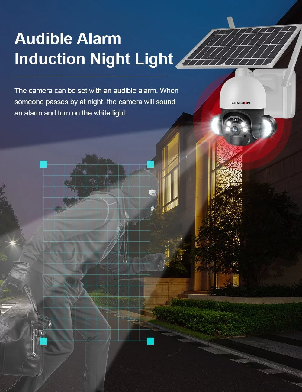 CCTV PTZ LS VISION Cameras WiFi Solar 4MP Outdoor System Security Wireless Waterproof