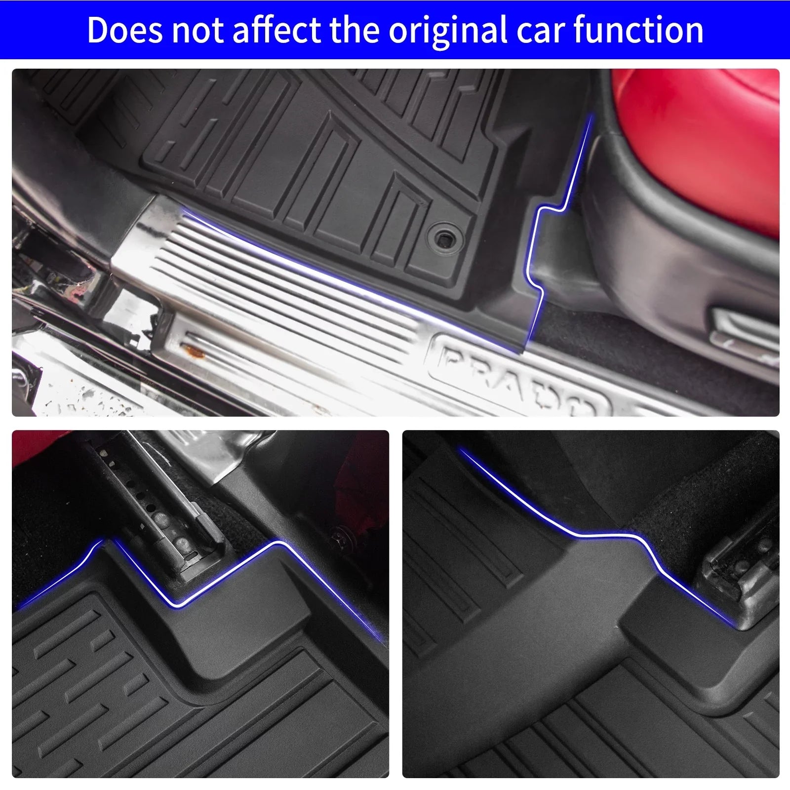 (Fit Seat Tray) Cover Mat Weather Toyota Accessories Mat Without 2022 Back 4 Floor Sliding 4Runner Cargo Runner Liner All Fit Protector Cargo Trunk 2013-2023 Mats