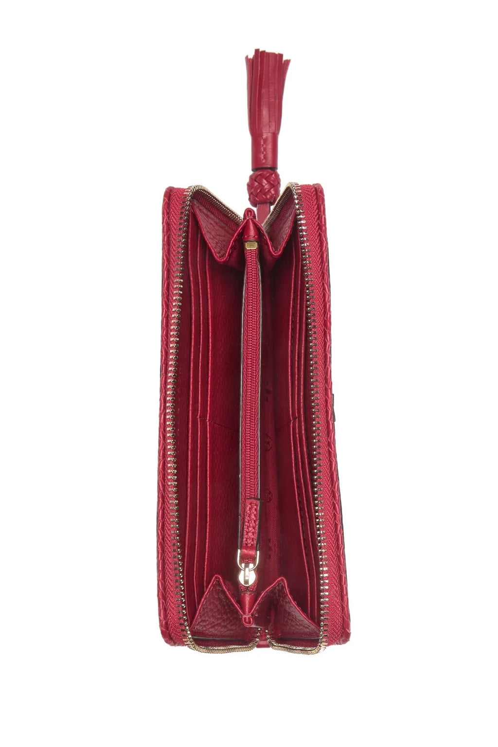 Wallet Zip Around Tory Continental Taylor Burch (Kir Royale) Leather Pebbled