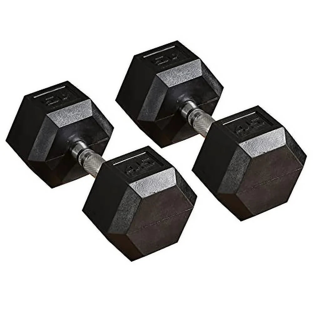 Home 45lbs Dumbbells Anti-roll, Non-Slip Weights Men 2 Rubber Set, Workout, Hand x for or with Handles, Soozier Women Hex Gym