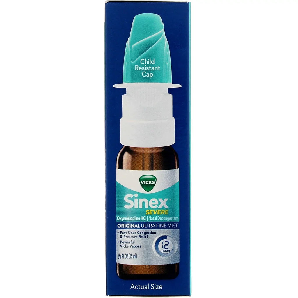 0.50 Fine Vicks Mist Ultra Severe Sinex 4) oz (Pack Nasal with Decongestant, of Menthol