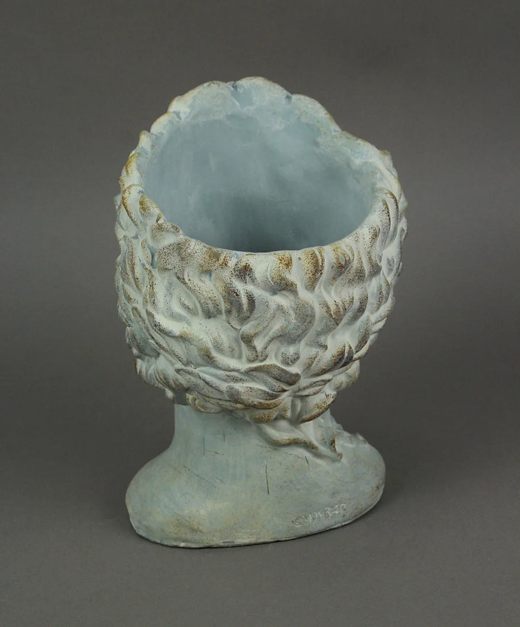 x, Warrior Gray 7.25 in Bust Planter 9.25 Greek in x Mayrich 6.75 Cement in