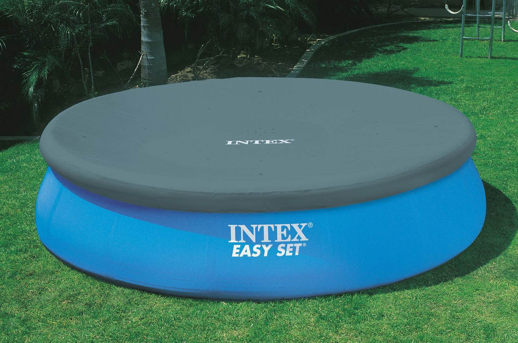 Ground & Frame Inflatable x Cover 18ft Pump Metal Round Pool with Ladder, Intex Above 48in