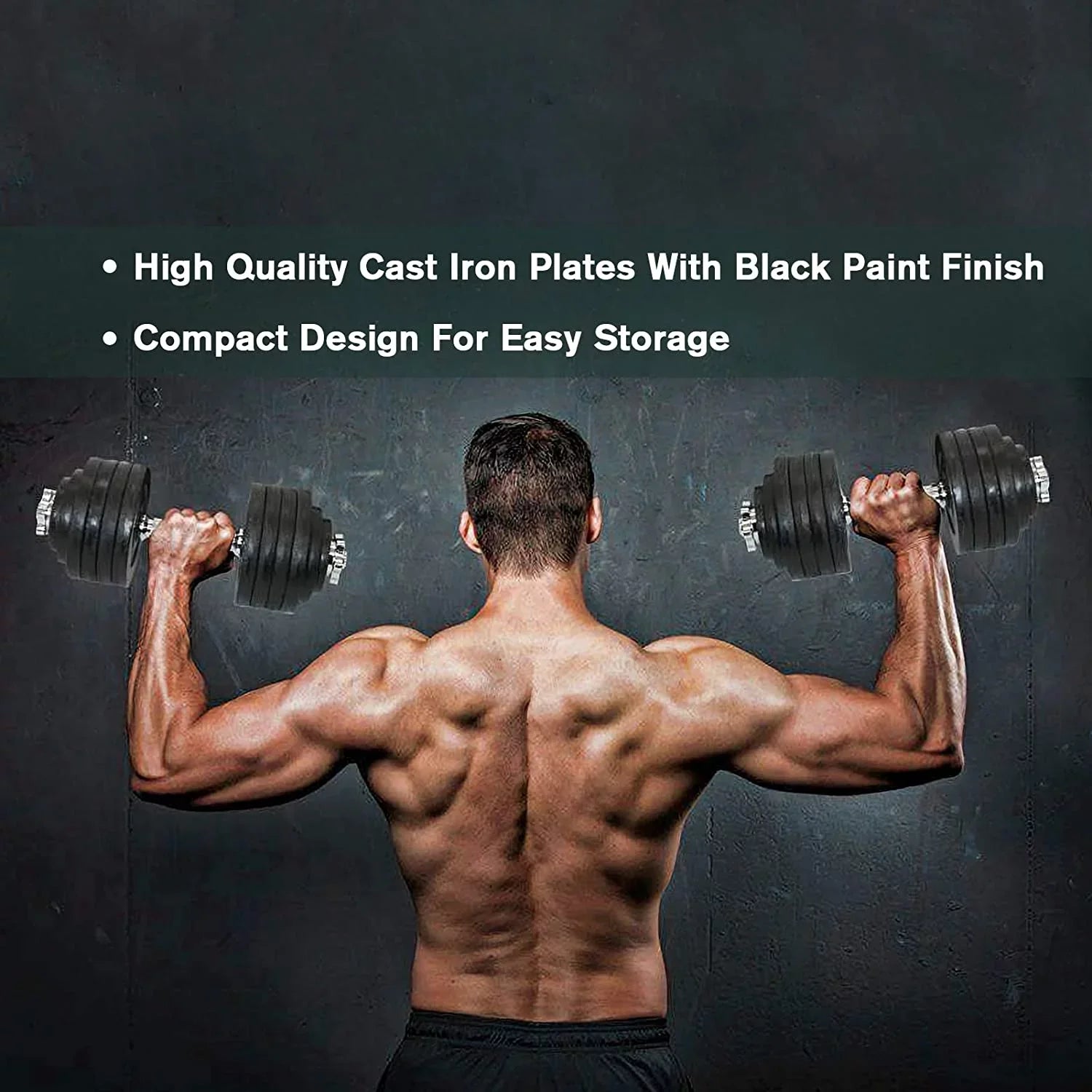 Set Adjustable 105lbs Dumbbells Iron Weight Cast
