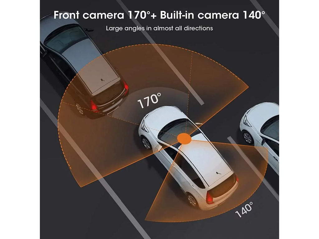 Car G-Sensor FHD WDR Taxi Recording Front Hardwire Cam Driving Dash Vision Camera Rideshare Dual 1080p+1080p Recorder Infrared Loop Night Inside Kit Cabin for Included with