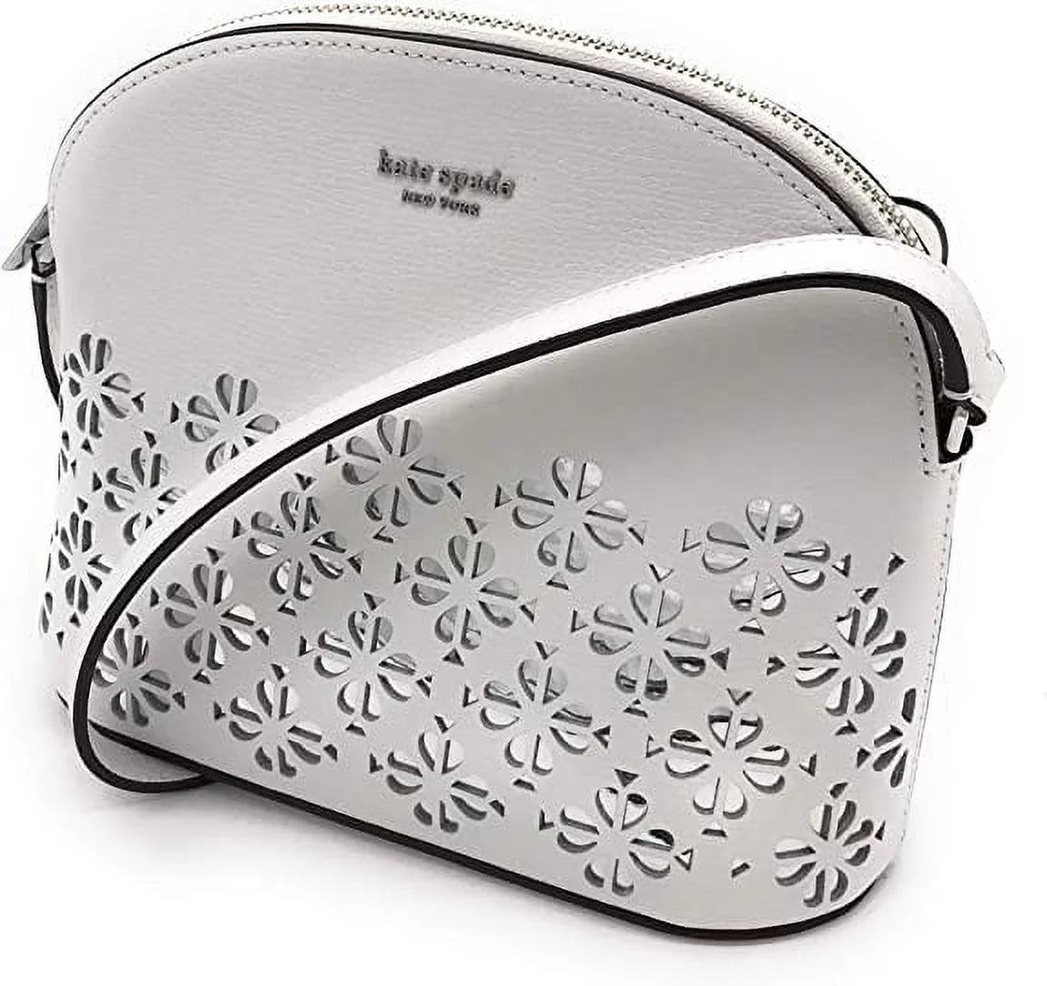 optic white Kate MEDIUM DOME sylvia perforated Spade CROSSBODY