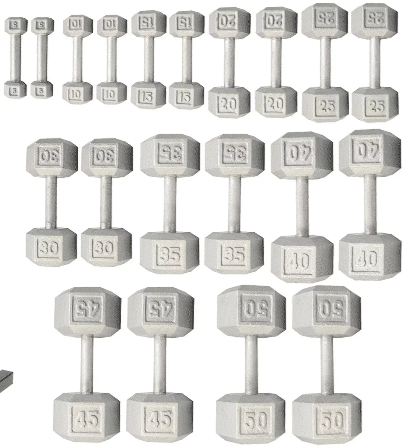 Hex YORK 5-50 Dumbbells lb. Iron Cast