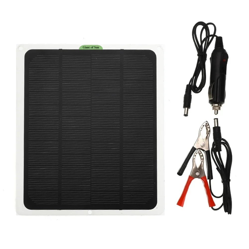 RV Charging Outdoor Solar for Flexible 20W Panels 12V/5V Charger Clips Monocrystalline occkic Battery Cars Yachting Charger with