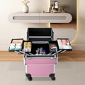 Storage Professional Rolling Trolley with Cosmetic Miumaeov Makeup 4-Tier Organizer Case Train Wheels Makeup