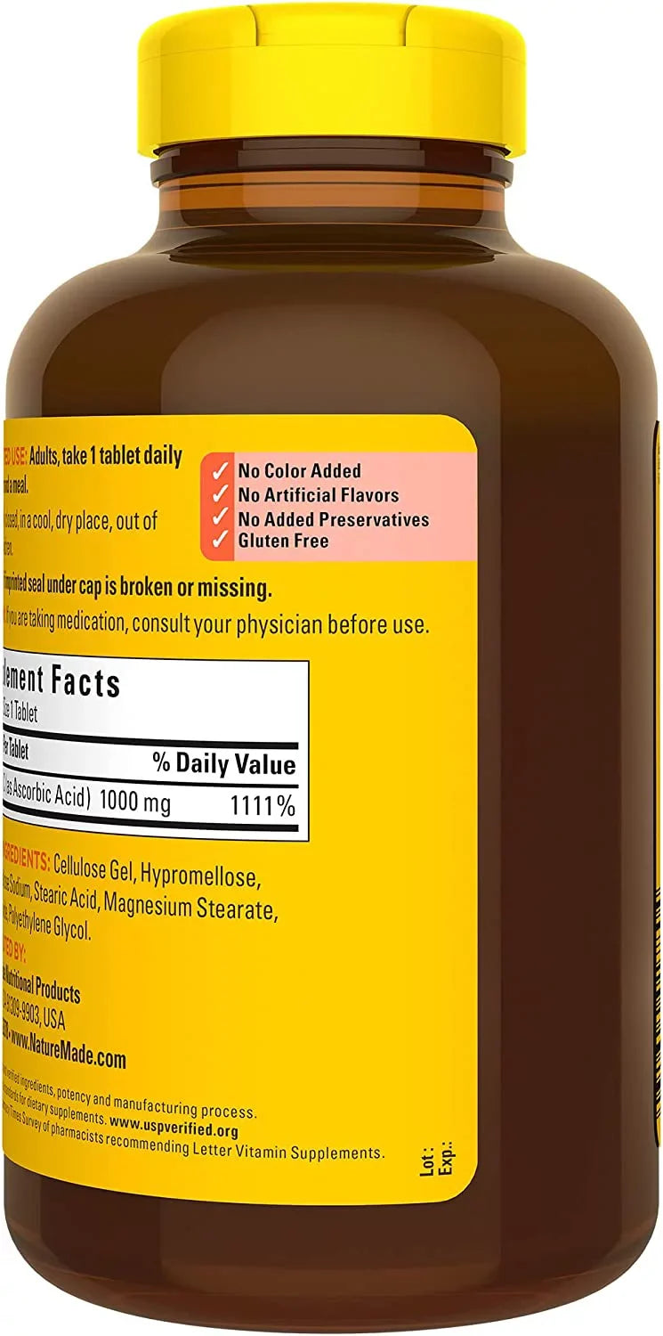 Support, 300 Immune Made Supply Tablets, Vitamin Dietary 300 1000 mg, Day for Supplement C Nature