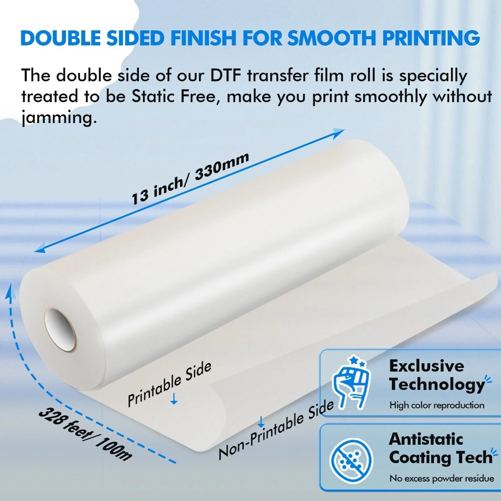 Roll DTF Roll Film Sublimation Paper A-SUB for Transfer, Film X in 13 FT Transfer Heat 328 13"x328' DTF DTF DTF