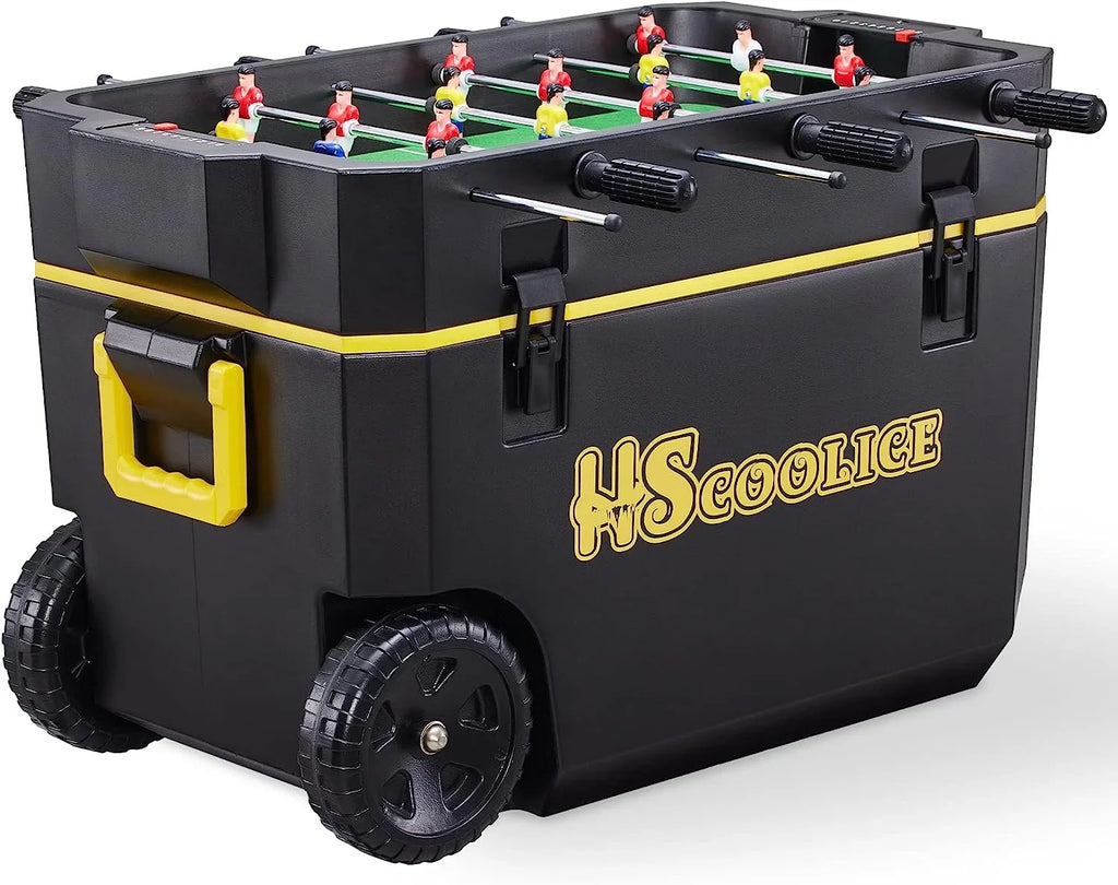QT Family Black & Picnic, 65 Cooler Portable Ideal Hard Cooler Ice Outdoor Table, Barbecue, Wheels, Chest Red with Gathering Camping, with for - Foosball