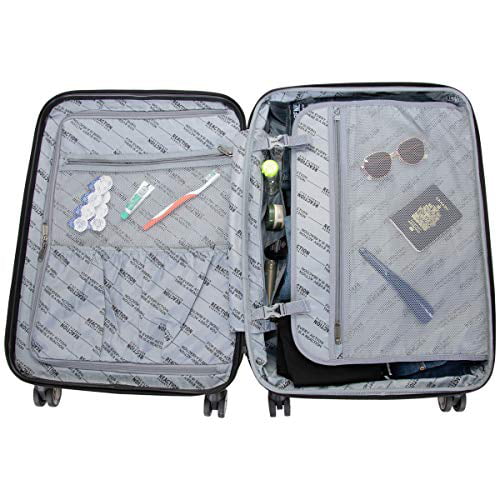 Cole Reaction Expandable Hardside Lightweight inch 8-Wheel Spinner Black, 24” Luggage, Renegade Kenneth Checked-Size
