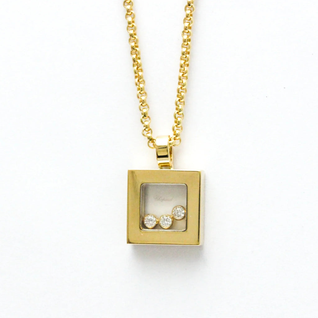 Men,Women Pendant Necklace (Good) Happy (Gold) Fashion (18K) Diamonds Chopard Necklace Pre-Owned Yellow Diamond Square 79/3210 Gold