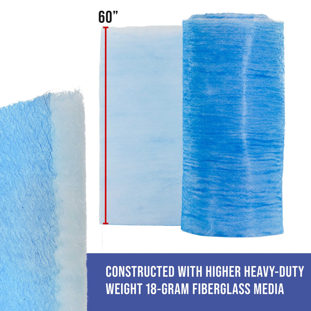 Paint Auto Heavy-Duty 200' Paint Spray - 60" Booth Overspray Roll, Fiberglass in Captures 18 Traps Master Exhaust Booths Refinish Filter Paint Gram Particles Autobody x Elite - Premium Arrestor