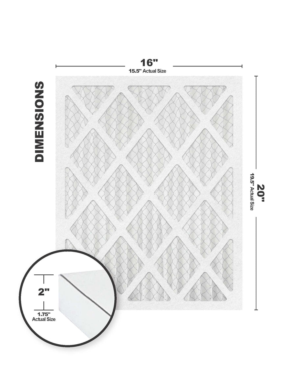 Air/Furnace (6 MERV pack) Accumulair 16x20x2 Filters 13 Diamond