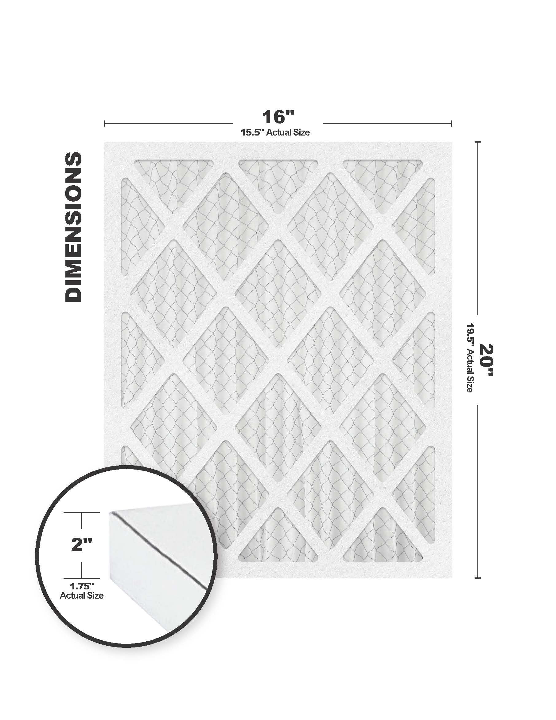 Air/Furnace (6 MERV pack) Accumulair 16x20x2 Filters 13 Diamond
