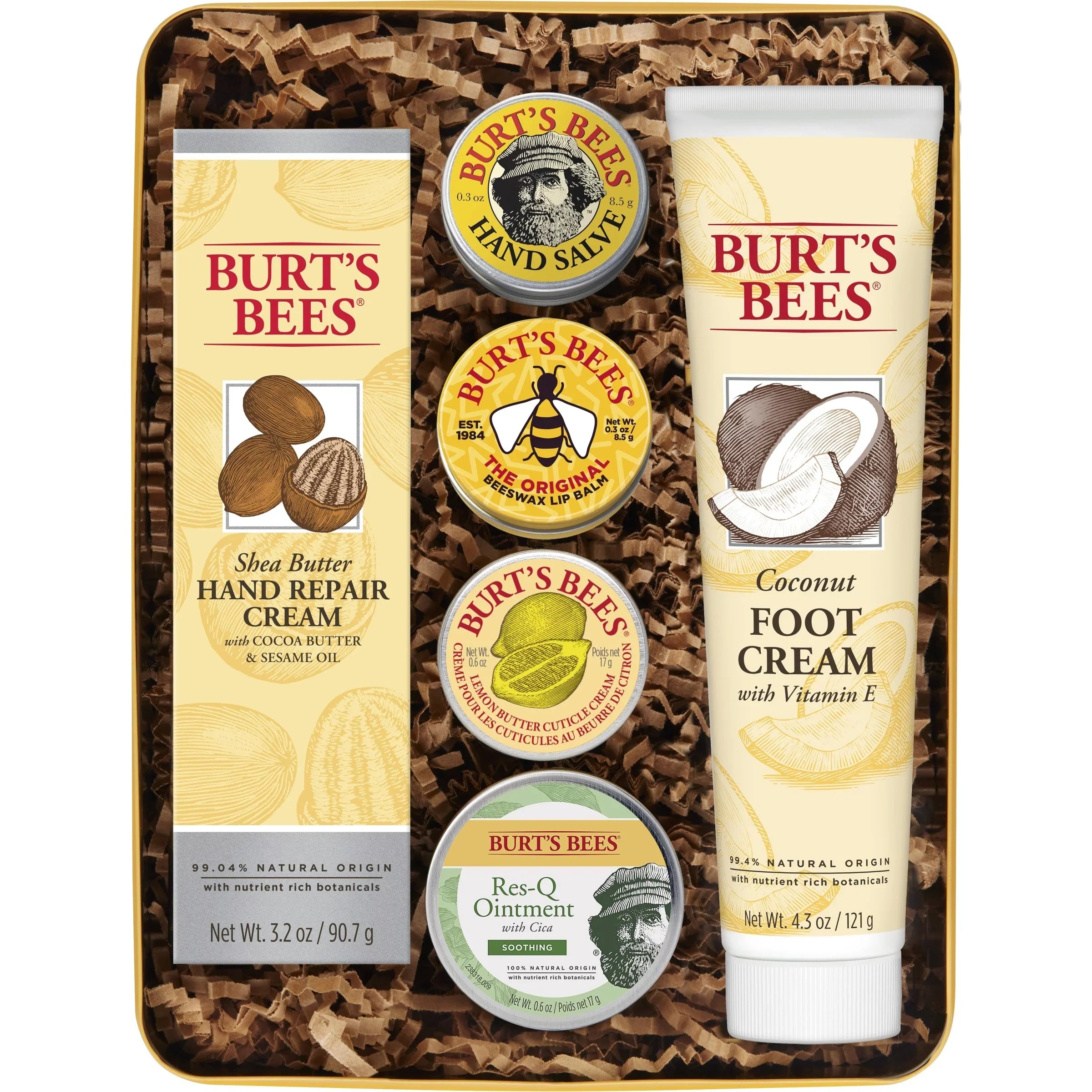 Foot Salve, Cream Burt's 6 Classics Balm, Cuticle Res-Q Giftable Set, Repair Cream, Lip Bees in Tin Hand Hand Cream Products and Ointment, Gift