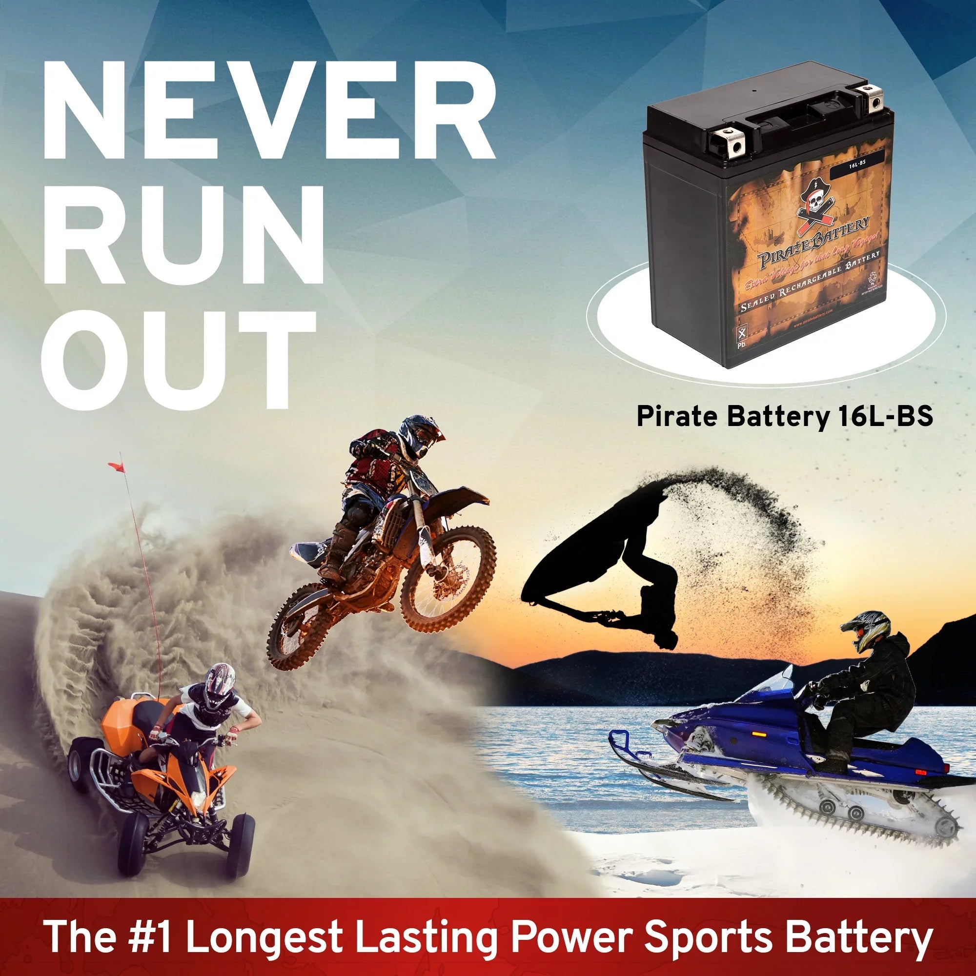 12 Battery Jet Battery YTX16L-BS Ski 230 (16L-BS 1996 Pirate Kawasaki Volt,14 for Ts Jf650 Ah, CCA)