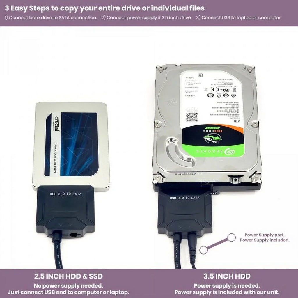 0 ST6000DM003 6TB USB FD (3.5"), Upgrade Fantom Barracuda Cloning Fantom Converter, Drives Supply, and Drives 3. USB with SATA Software Drive Seagate Inside Kit Power to 12V Hard Fantom Drives Cable