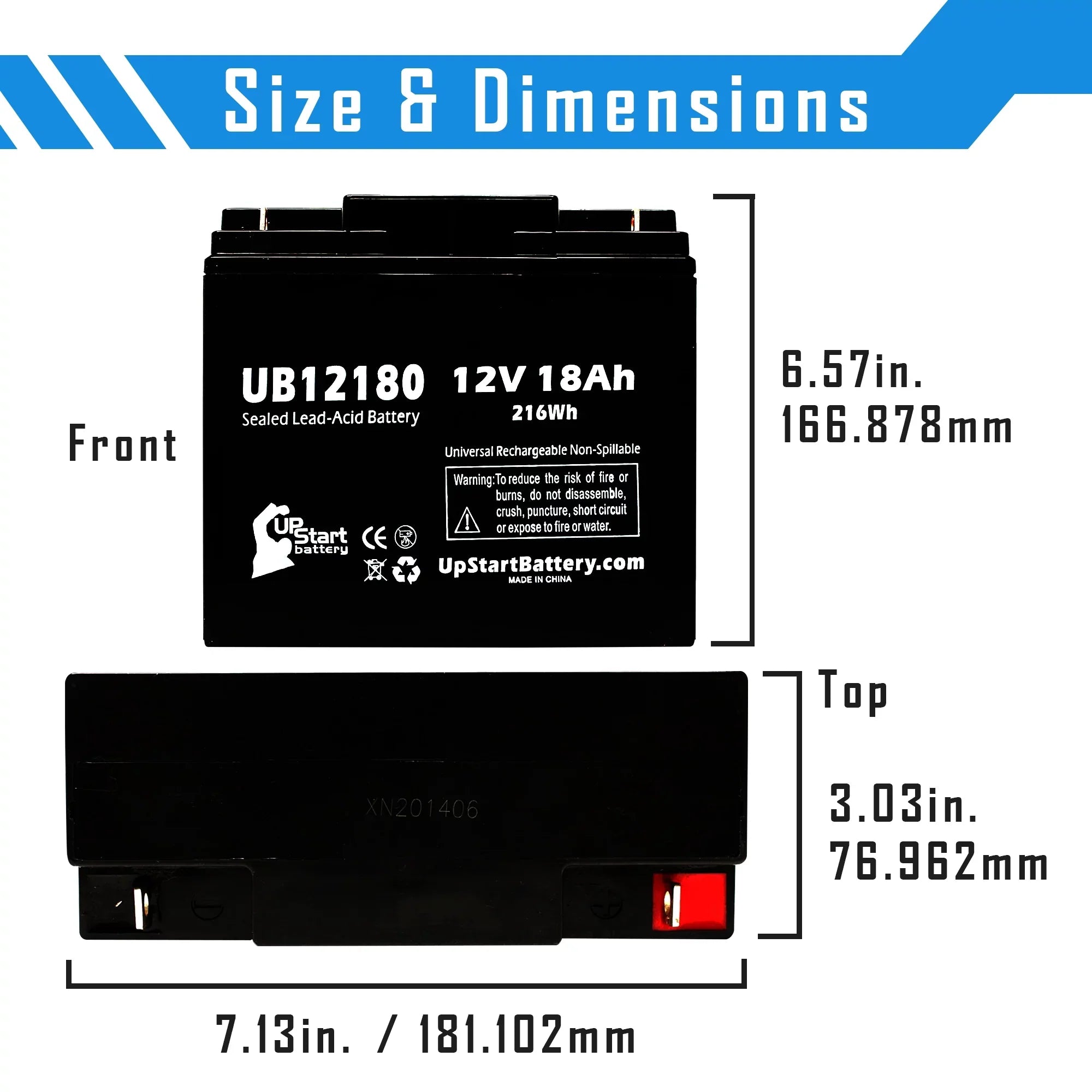 '- Battery T4 SLA) 18000mAh, Lead PICHER (12V, CFM12V18 - 18Ah, Sealed Compatible Universal Battery Pack 2x Replacement Acid AGM, UB12180 EAGLE BATTERIES Terminal,
