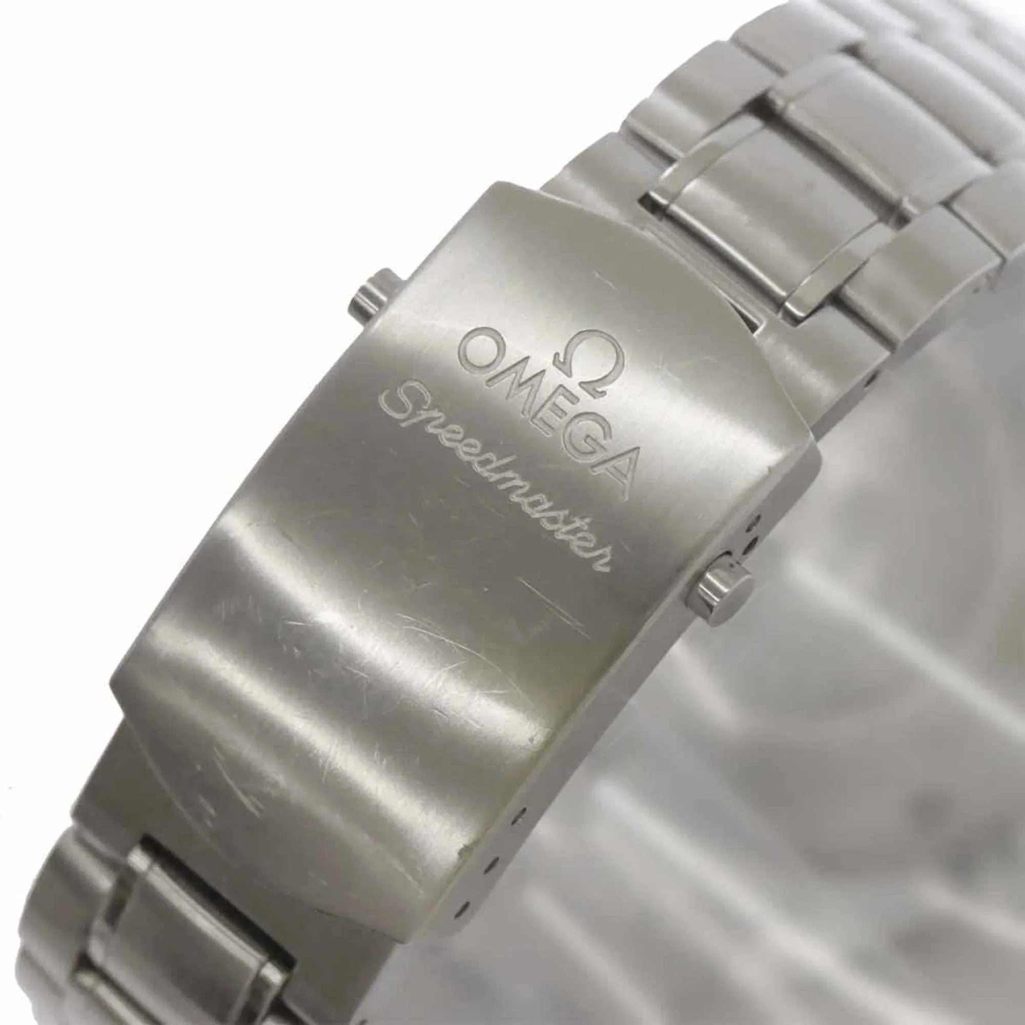 3210 Dial Omega Black Watch Men's Automatic Date Pre-Owned Speedmaster Chronograph OMEGA 51 (Good)