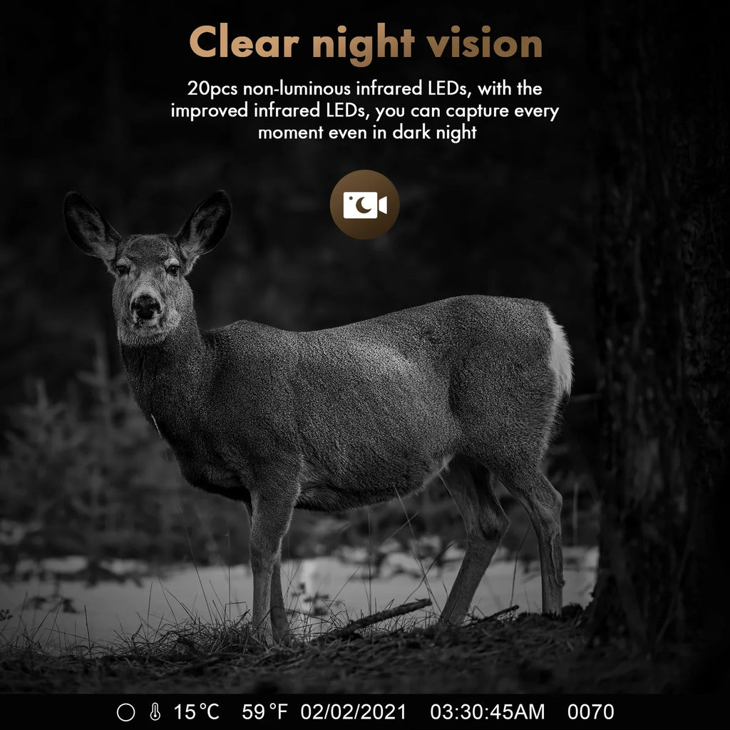 120°Wide Speed Cam Lithium Trail Built-in 0.1s Hunting Rechargeable Night 2500mAh 24MP Vision Camera Camera CAMPARK Solar Waterproof Battery Activated with Angle 1080P Trigger Motion IP66 Game