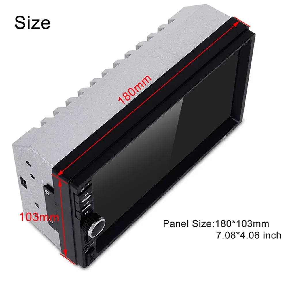 Bluetooth Stereo Car Link with Double Polarlander Audio AUX Touch 4LED Din USB with HD Backup Screen MP5/4/3 Function Car Car Multimedia Player 7-inch SD Camera Mirror Radio FM