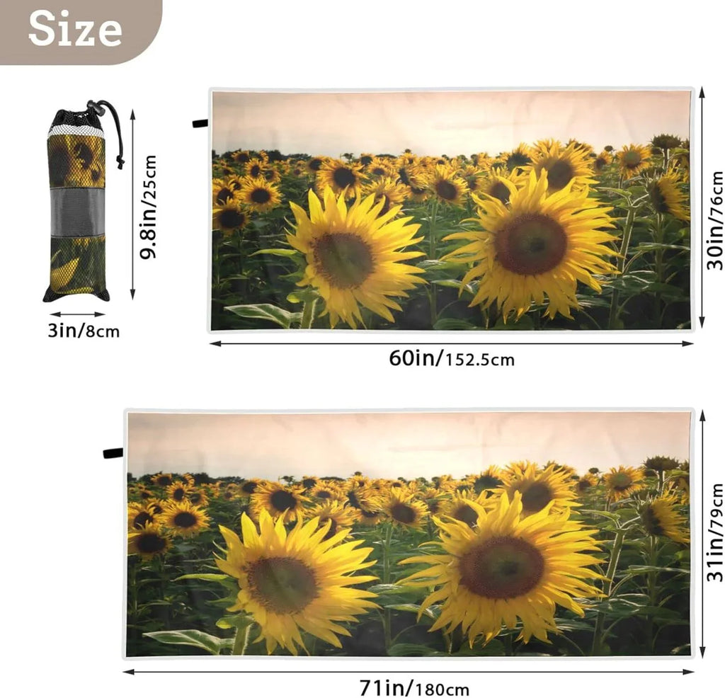 Towel Towels Lightweight Towel Quick Travel for Field Dry Sunflower Swimming Beach Compact Super Holiday（363） Oversized Bestwell - Camping - Absorbent