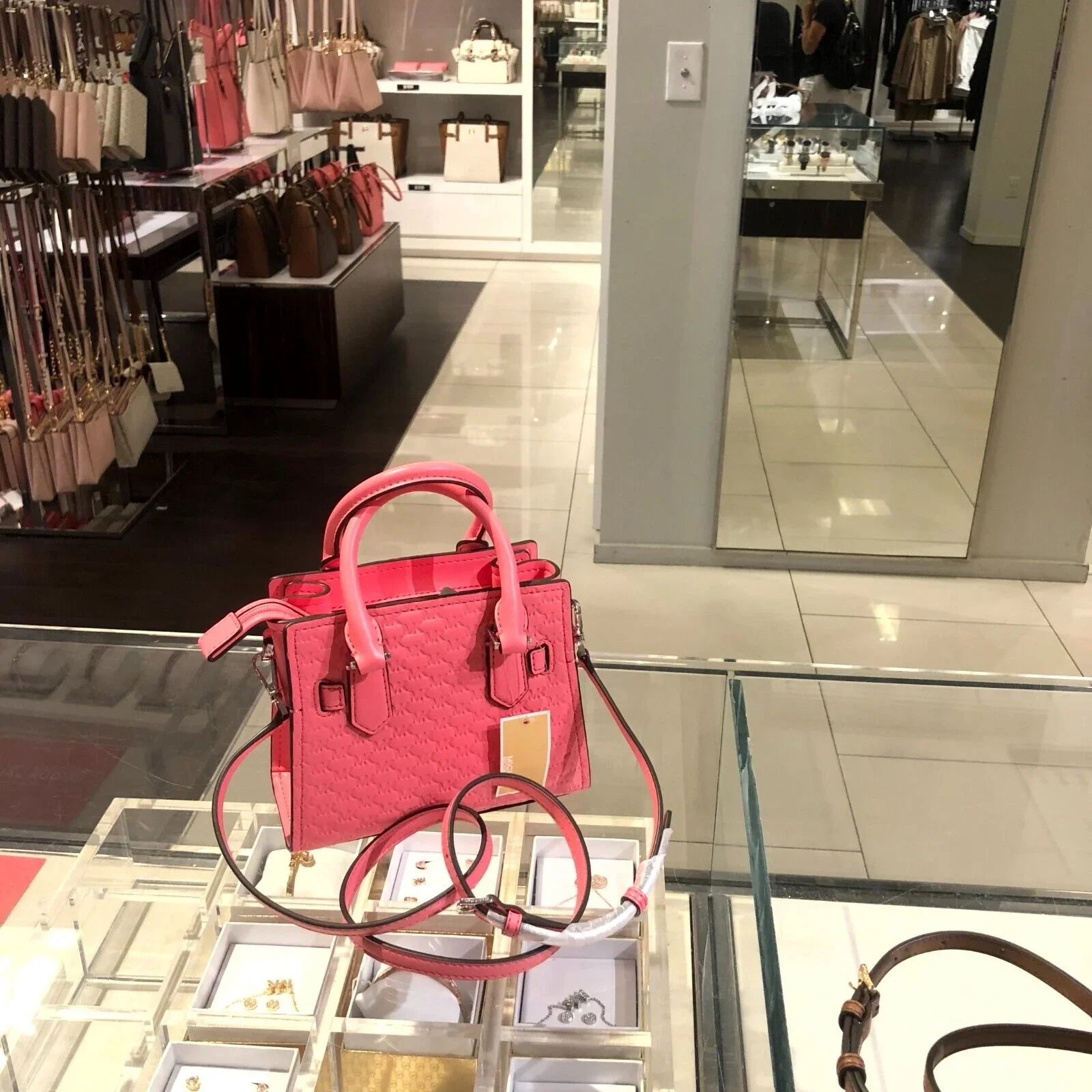 Vegan MINI Shoulder Crossbody Rose Kors Satchel XS PVC Bag Hamilton Michael Tea