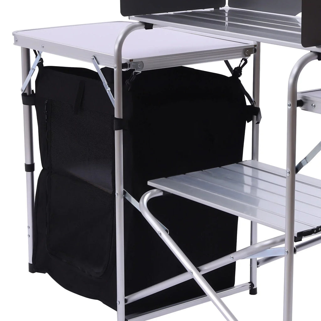 DENEST Windscreen Kitchen Folding Table Detachable Outdoor Camping Table Cooking with