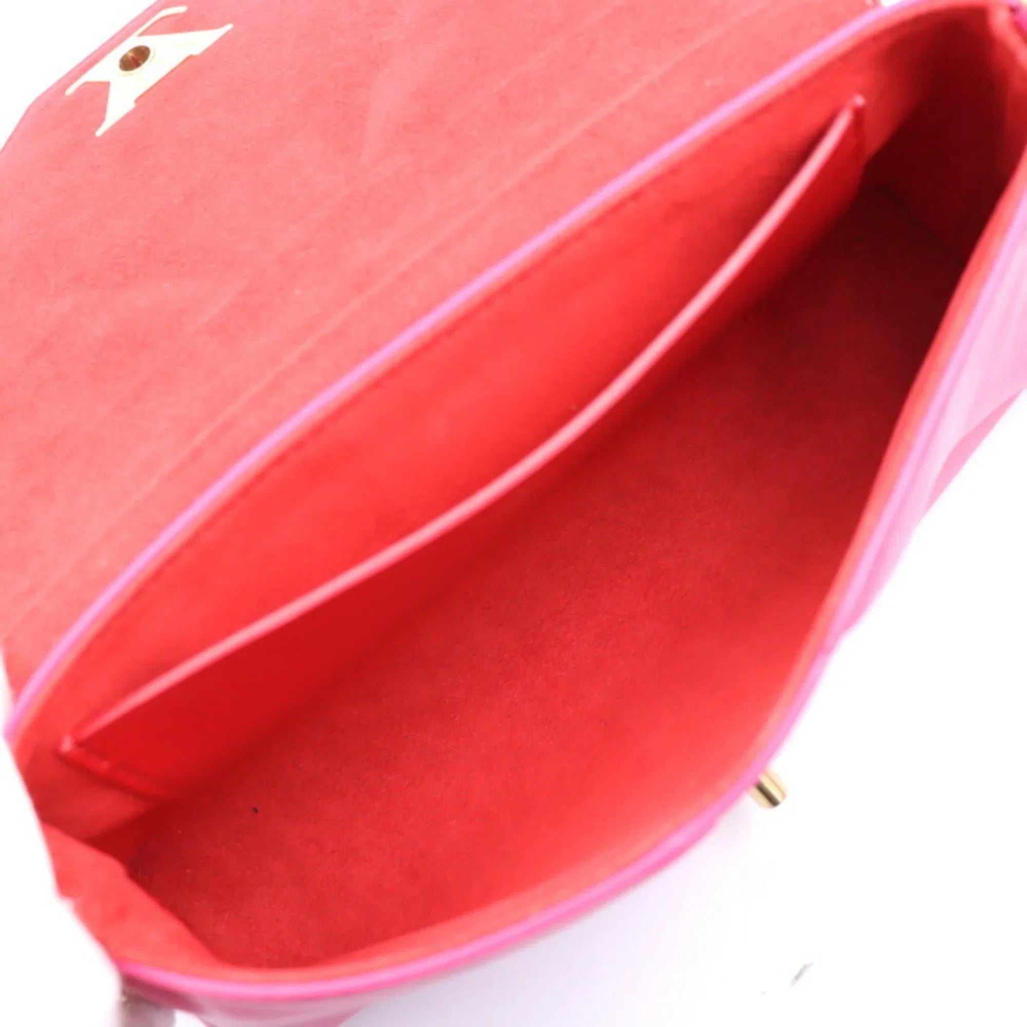 M54501 red bag shoulder leather gold Louis hardware VUITTON pink LOUIS Vuitton love Pre-Owned chain (Good) note