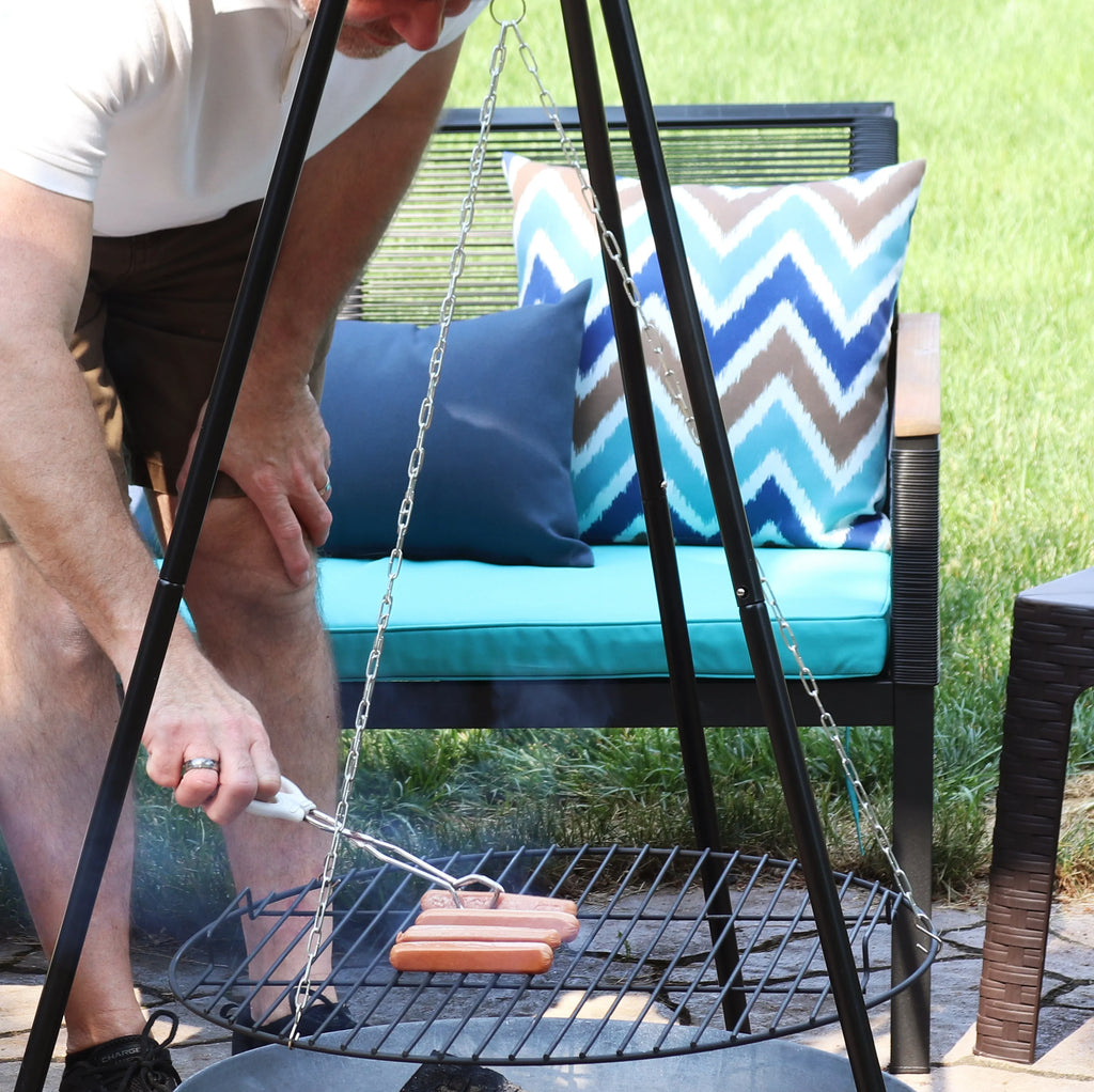 Grilling 22" Set with Diameter Sunnydaze - Cooking Grate Tripod