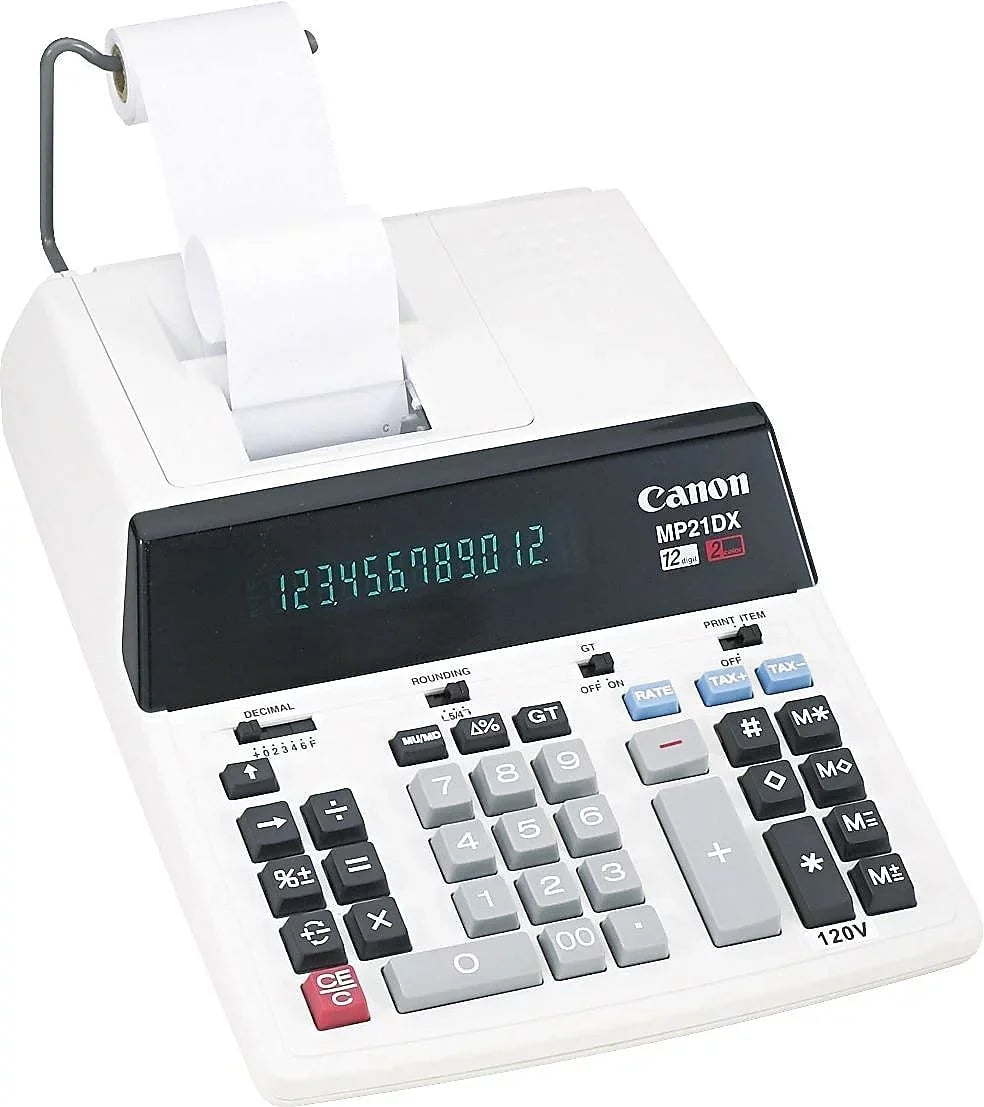 Mp21dx Two-Color MP21DX Fluorescent Calculator Printing Canon Black/red 12-Digit