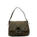 Canvas Leather Pre-Owned Brown ZUCCA Bag Bucket FENDI Women's Mamma (Good)